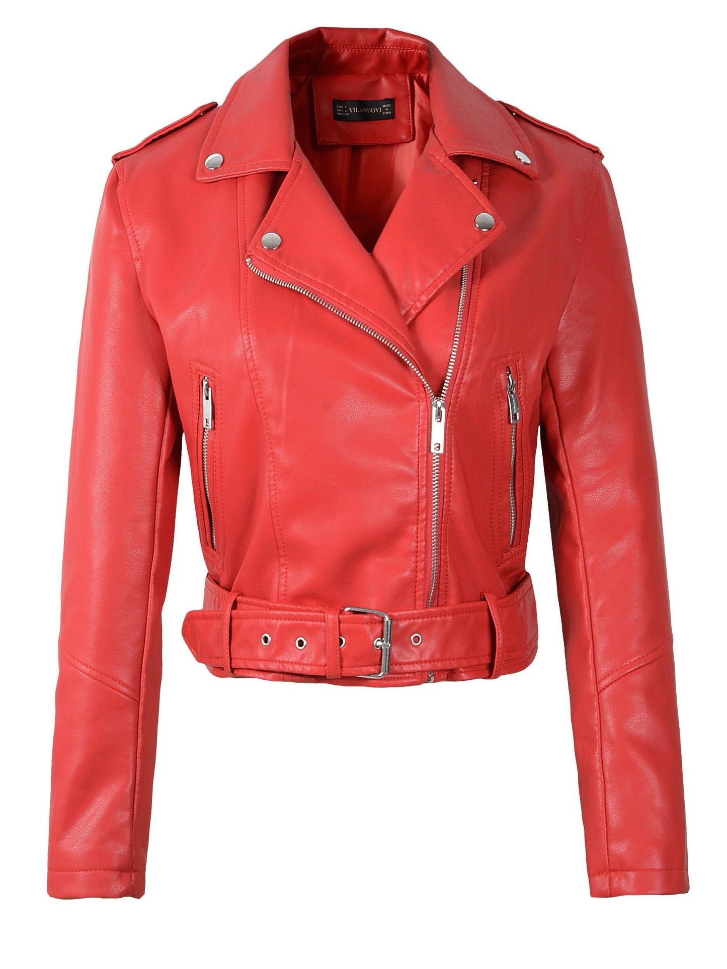 Veste similicuir originale et simple couleur unis pour femme - Adenbora