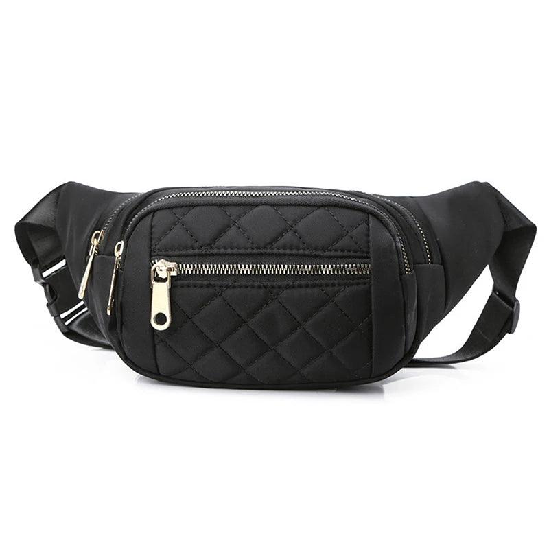 Waist Pack: Style Décontracté Plaid en Toile Oxford, Taille Pratique de 19x4x14cm, Parfait pour les Femmes Actives! - Adenbora