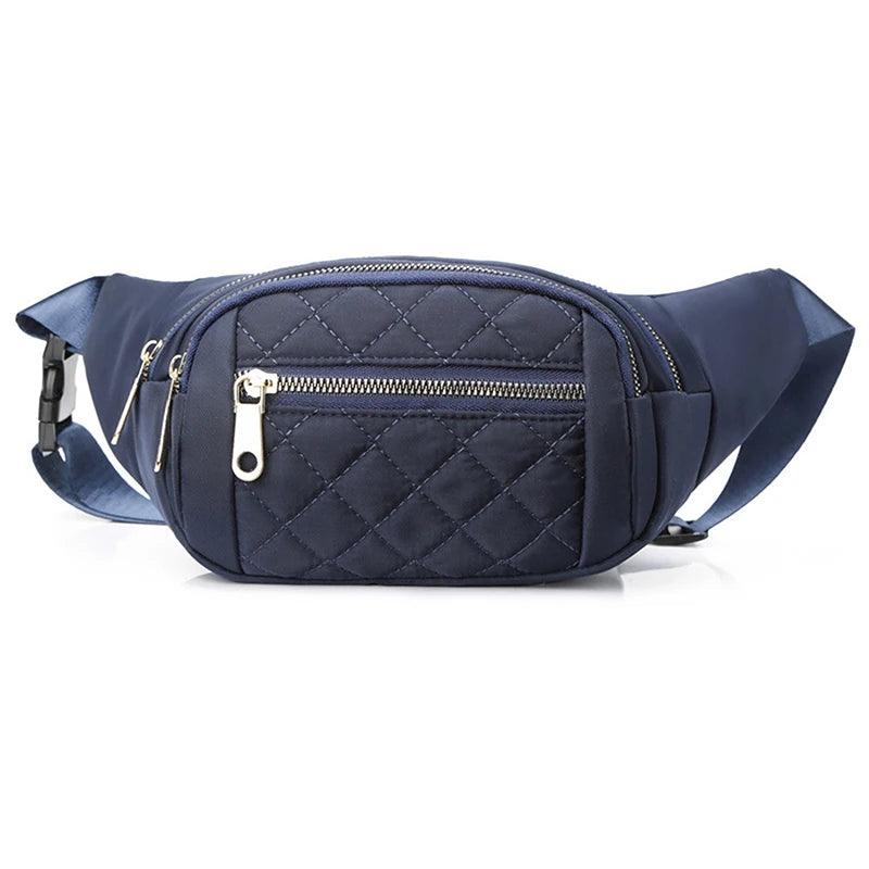 Waist Pack: Style Décontracté Plaid en Toile Oxford, Taille Pratique de 19x4x14cm, Parfait pour les Femmes Actives! - Adenbora