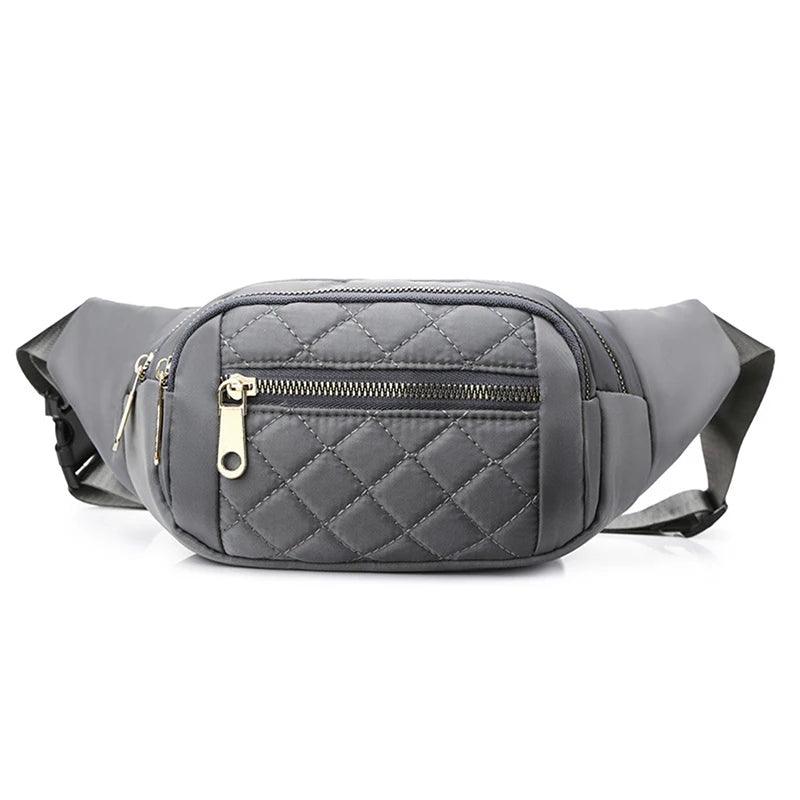 Waist Pack: Style Décontracté Plaid en Toile Oxford, Taille Pratique de 19x4x14cm, Parfait pour les Femmes Actives! - Adenbora